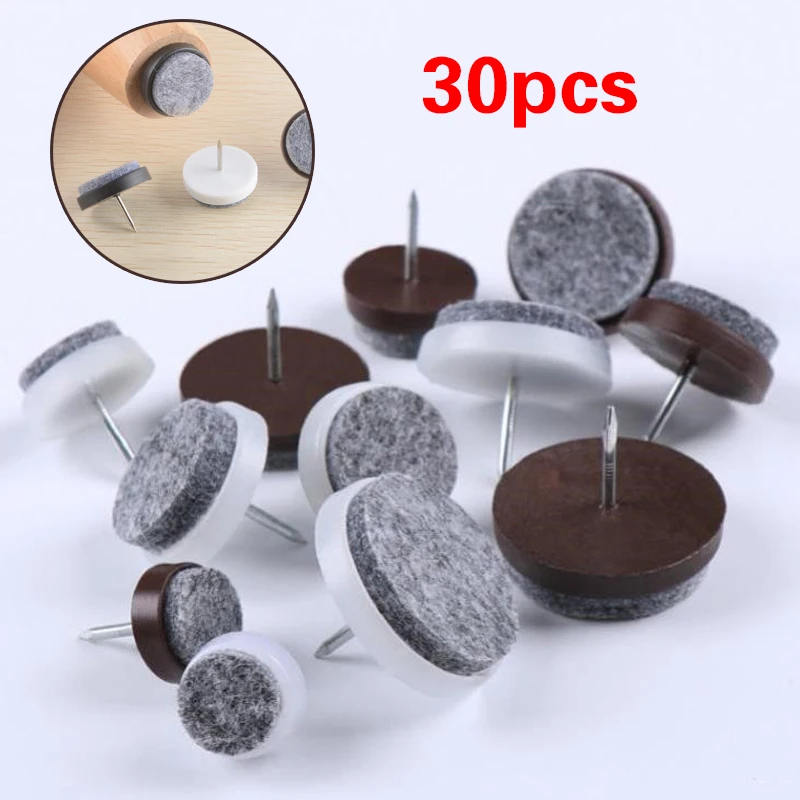 

30pcs Felt Nails Plastic Land Nail Tables Chairs Protect Pad Non-slip Foot Nail Furniture Door Mat Sofa Foot Nail