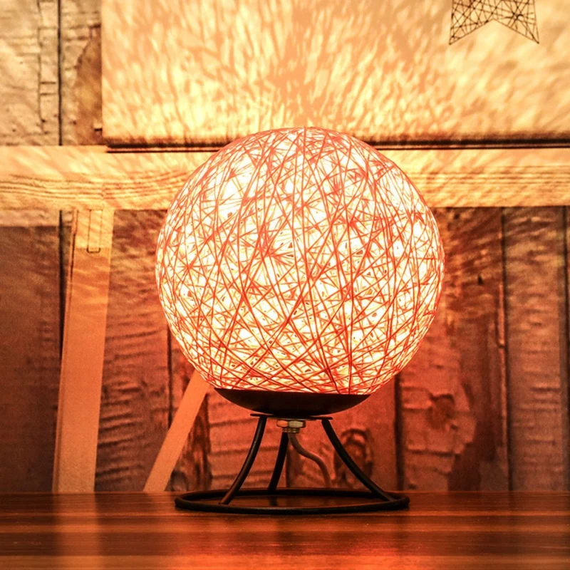 

3D LED Night Light Rattan Moon Moonlight Romance Table Moon Lamp Iron Stand Desk Colorful Lamp Party Home Decoration Accessories