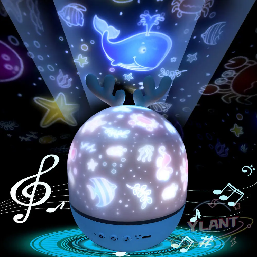 YL Night Lamp Projector Starry Sky Light Bedroom Decor Bluetooth Rotating Music Children's Kids Gift | Лампы и освещение
