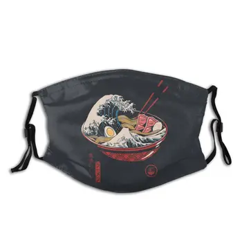 

Ramen Wave Non-Disposable Face Mask with Filter Noodles Japanese Kanagawa Anti Haze Dust Mask Respirator Mouth Muffle