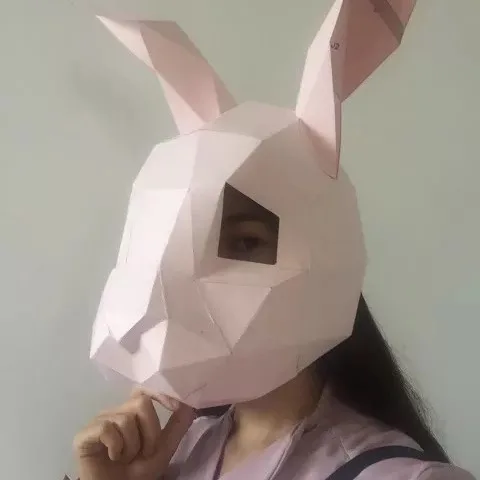 

Rabbit DIY Mask Cosplay Christmas Costume Adult Children Cardboard Breathable Halloween Party Funny Masks