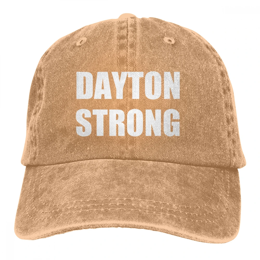 Dayton Strong слово буква Casquette черный унисекс Мужские Женские джинсовые бейсболка с ремешком кепки Регулируемый Гольф папа шляпа - Цвет: Хаки