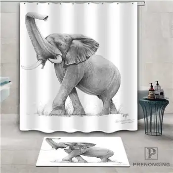 

Custom Elephants (1) Waterproof Shower Curtain Doormat Home Bath Bathroom Polyester Fabric Multi Sizes#2019-01-12-305