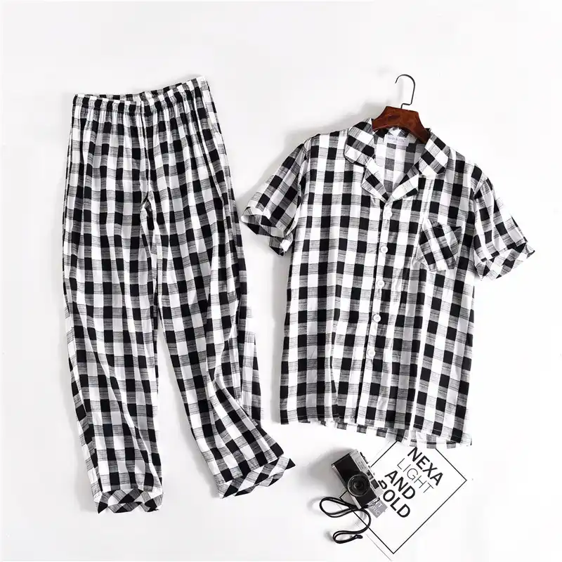 Black and white plaid nightgown Clearance