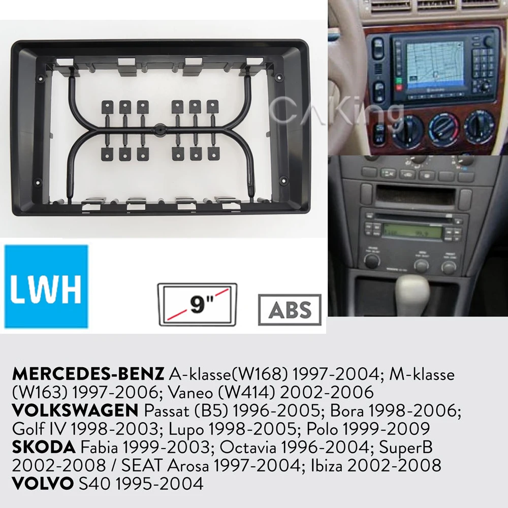 9 inch Car Fascia Radio Panel for MERCEDES BENZ A klasse (W168) 1997-2004  Dash Kit Install Facia Console Bezel Adapter Plate - AliExpress