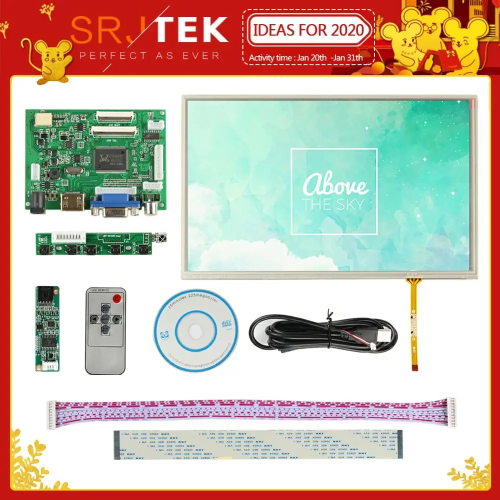  Srjtek 10.1 IPS for Raspberry Pi Monitor 1280*800 TFT EJ101IA-01G HD LCD Display Touch Screen Remot