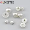 Meetee White Round Pearl Plastic Buttons, Shank Buckles, Clothing Decor, Sewing Accessories, Scrapbooking, 9mm, 11mm, 15mm, 18mm 4
