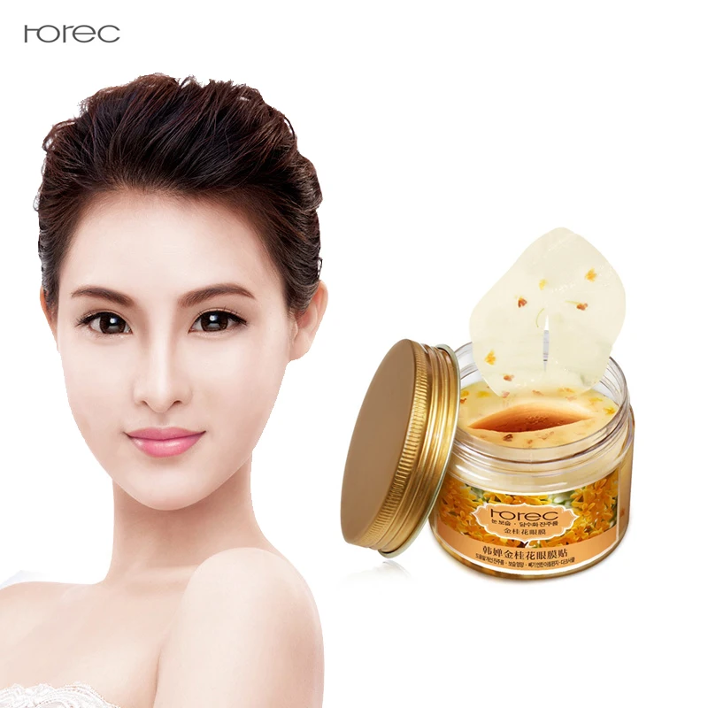 

ROREC Gold Flower Collagen Eye Mask Dark Circles Anti Wrinkle Whitening Collagene Visage Eye Pads Protein Eye Patch Face Care