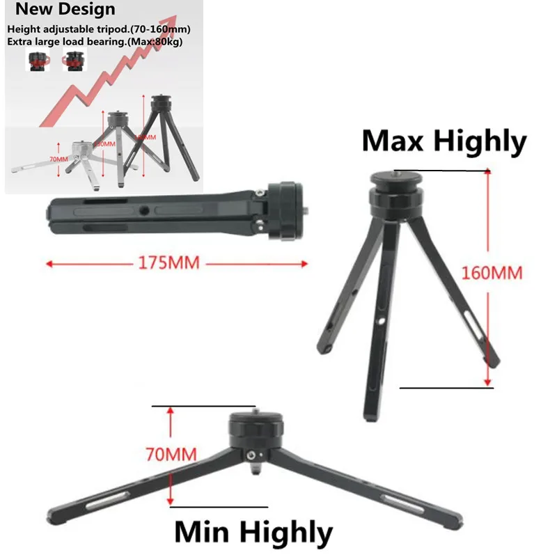 Алюминиевый Мини Ручной цифровой стабилизатор камеры со штативом видео Steadicam мобильный DSLR 5DII Motion DV Steadycam для Gopro DJI - Цвет: Tripod