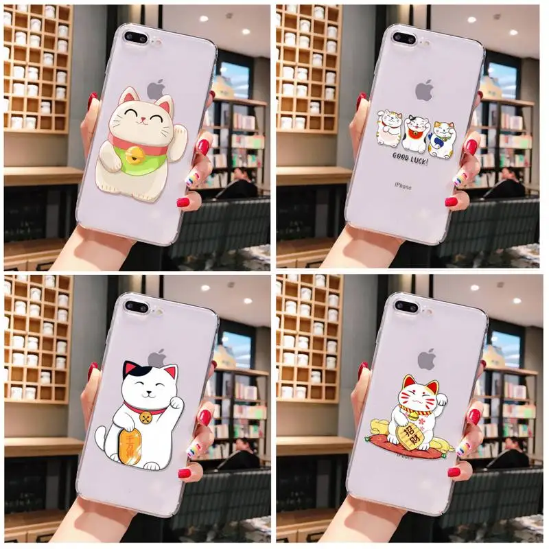 Чехол для телефона с японским счастливым котом iPhone X XS MAX 6 6s 7 7plus 8 8Plus 5 5S SE 2020 XR 11 12pro