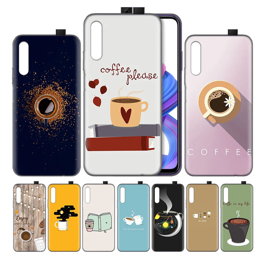 

Silicone Case Cover for Huawei Honor 8X 8C 8A 8S 9X 10 20 20i V20 Play Y5 Y7 Y9 Lite Pro Prime 2019 Nova 4e Coffee Wine Cup book
