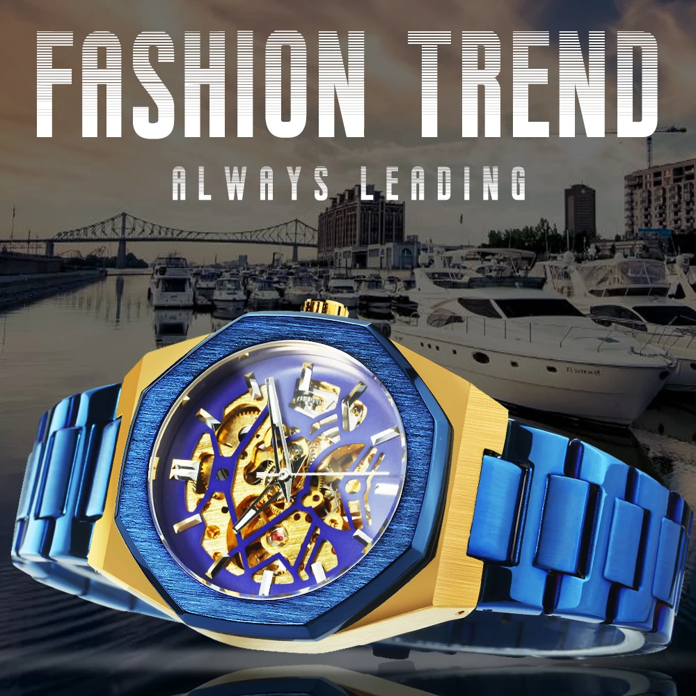 Mechanical Watch WINNER Fashion Men's Watches Luxury Mechanical Watch For Men Casual Wrist Watches Stainless Steel Strap Chic Relogio