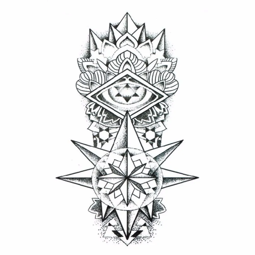 

AACAR Men Temporary Tattoos Shoulder Lower Arm Transfer Tattoo Stickers Sexy Fake Black Totem Spray Waterproof Tatto