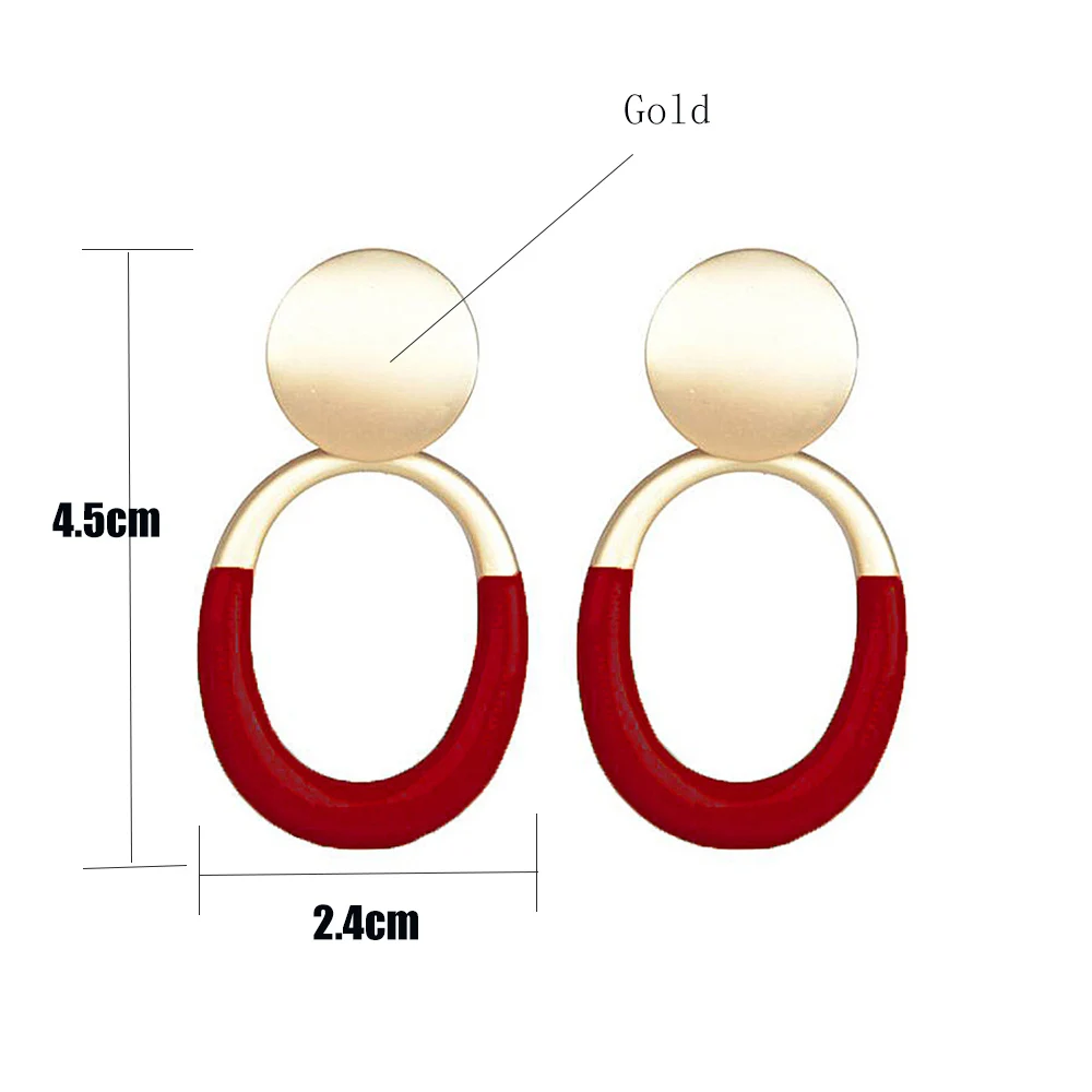 Минималистичные металлические серьги с подвеской, круглые геометрические висячие серьги 25 мм, большие серьги для женщин, модные ювелирные изделия 106
