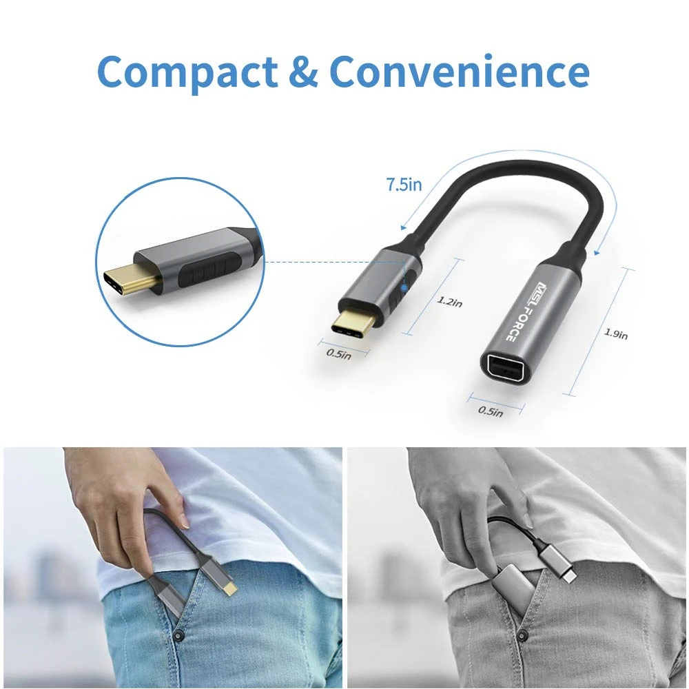 USB 3.1 to mini DP displayport 4K adapter cable for xiaomi Notebook Air Pro Macbook Samsung S8 dell