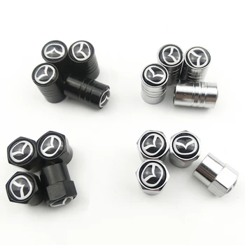 

Car Tire Valve Stem caps 4pcs Bolt-in Aluminum Theftproof valve caps Car Wheel Tires Valves Tyre Stem Air Caps for mazda