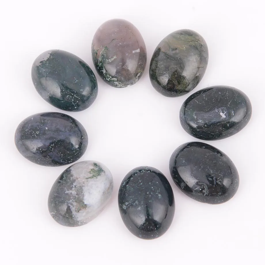 

Loose Green Stone Moss Grass Agates Natural Stone Cabochon Unique Color Beads for DIY Charms Jewelry Ring Bracelet J167