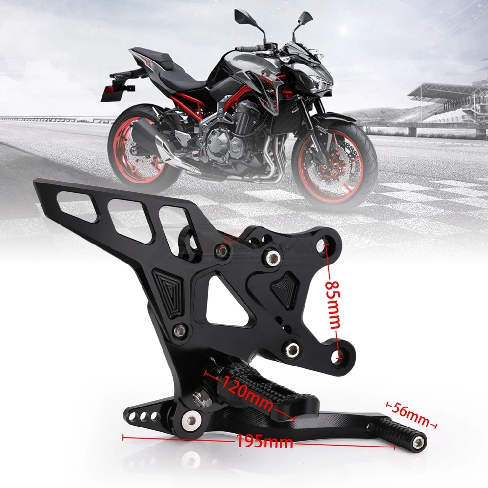 CNC Алюминиевые мотоциклетные регулируемые уличные велосипедные подножки Rearset подножки для ног для Kawasaki Z900 аксессуары