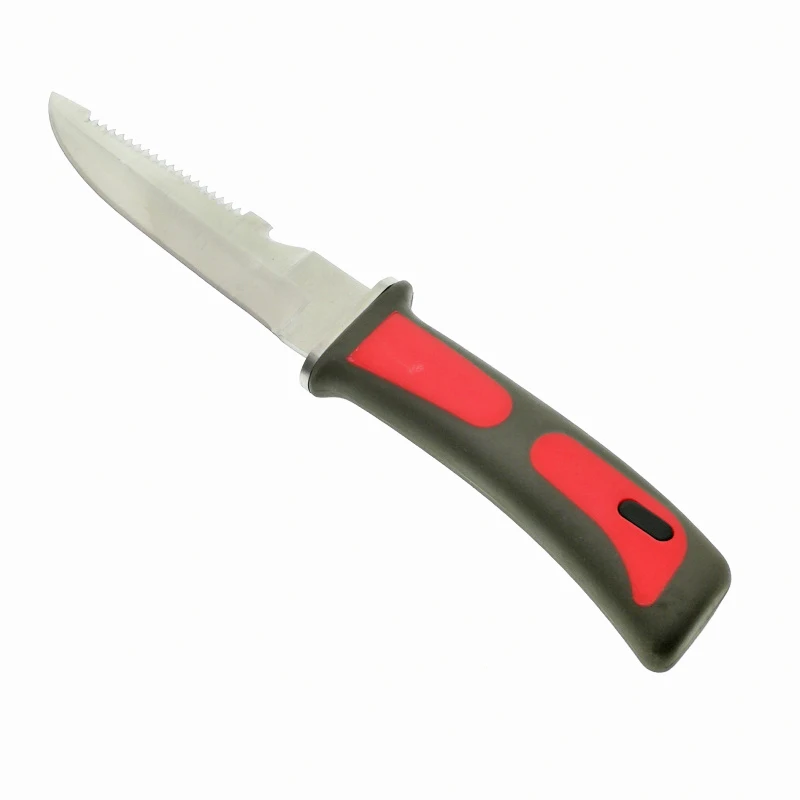 DuoClang, 4 цвета, нож с фиксированным лезвием, для дайвинга, выживания, 420J2, стальные, с резиновой ручкой, леггинсы, Прямые ножи - Цвет: Красный