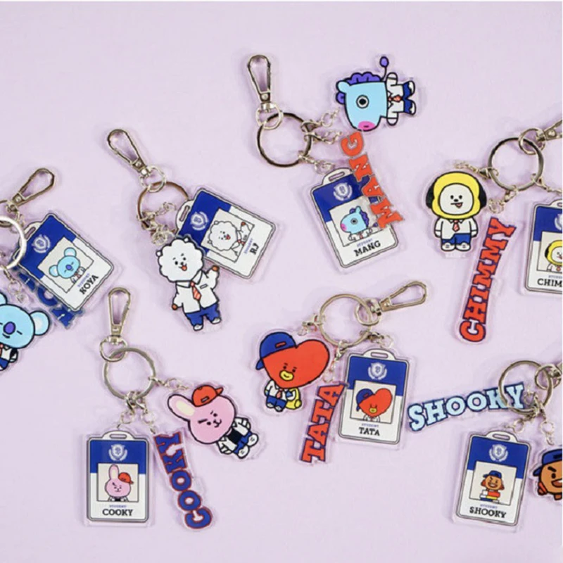 

Acrylic Keychain Bangtan Boy Cute Cartoon Keychain Men's and Women's Universal Ornaments Kpop JUNG KOOK JIMIN JIN V SUGA JHOPE