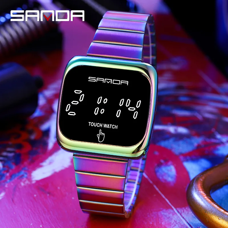 

SANDA LED Touch Screen Man Digital Watches Top Brand Men's Watch Clock 30M Waterproof Male Wristwatch Relojes Para Hombre 2023