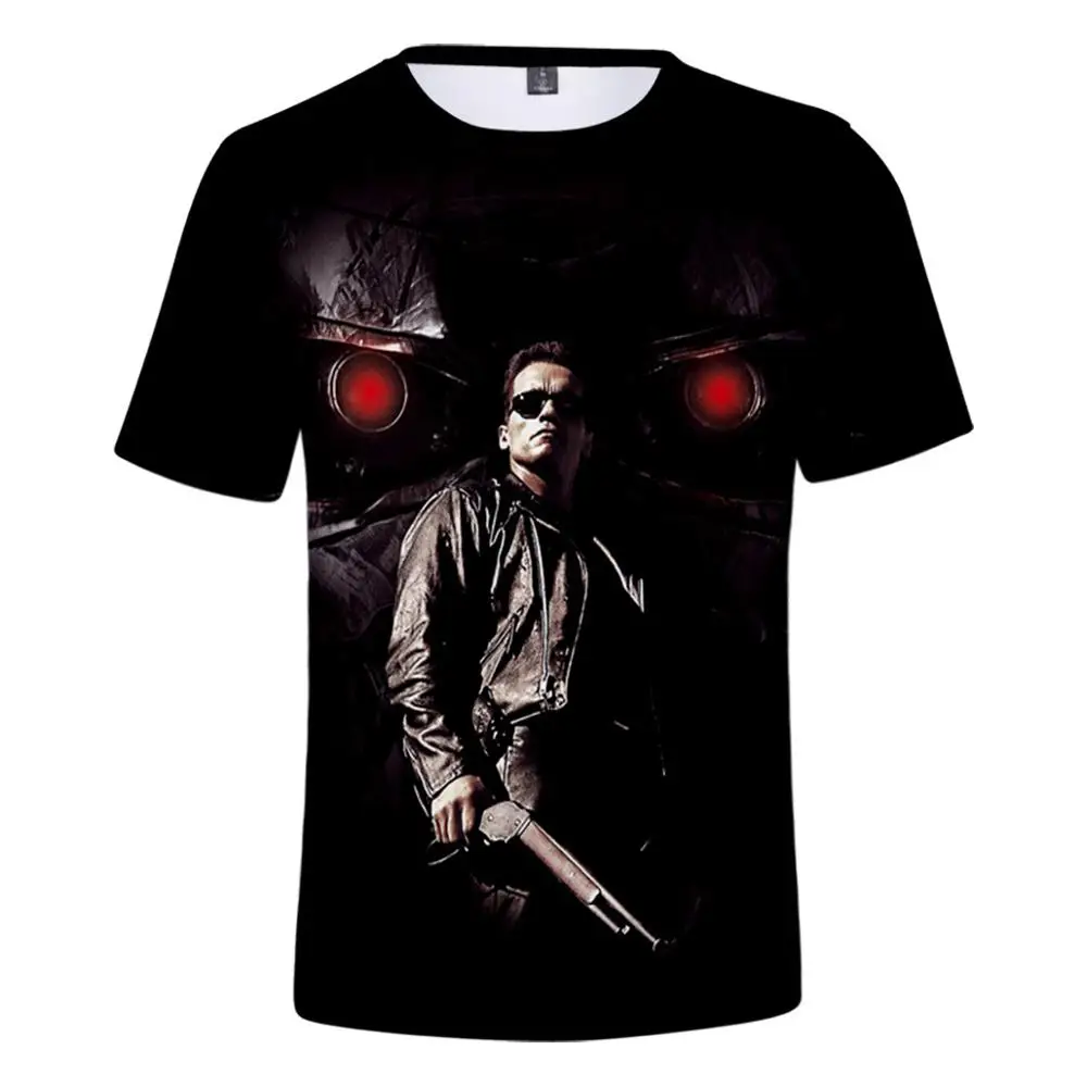 Новинка 2019 футболки с цифровой 3D печатью Terminator: Dark Fate коротким рукавом для