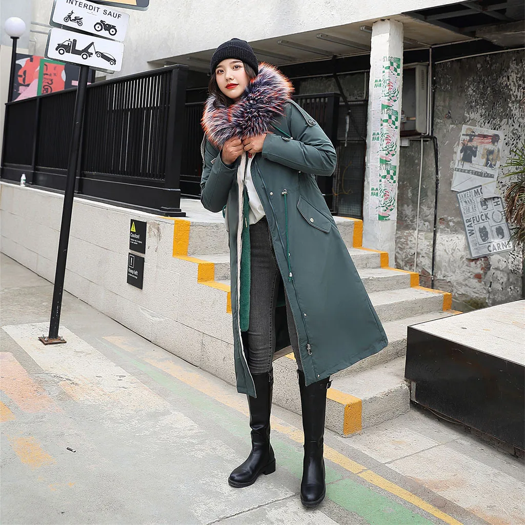 Зимняя женская теплая куртка стиль Мода с капюшоном утолщение хлопок полосатый каждодневный свободный большой размер женские парки# J30