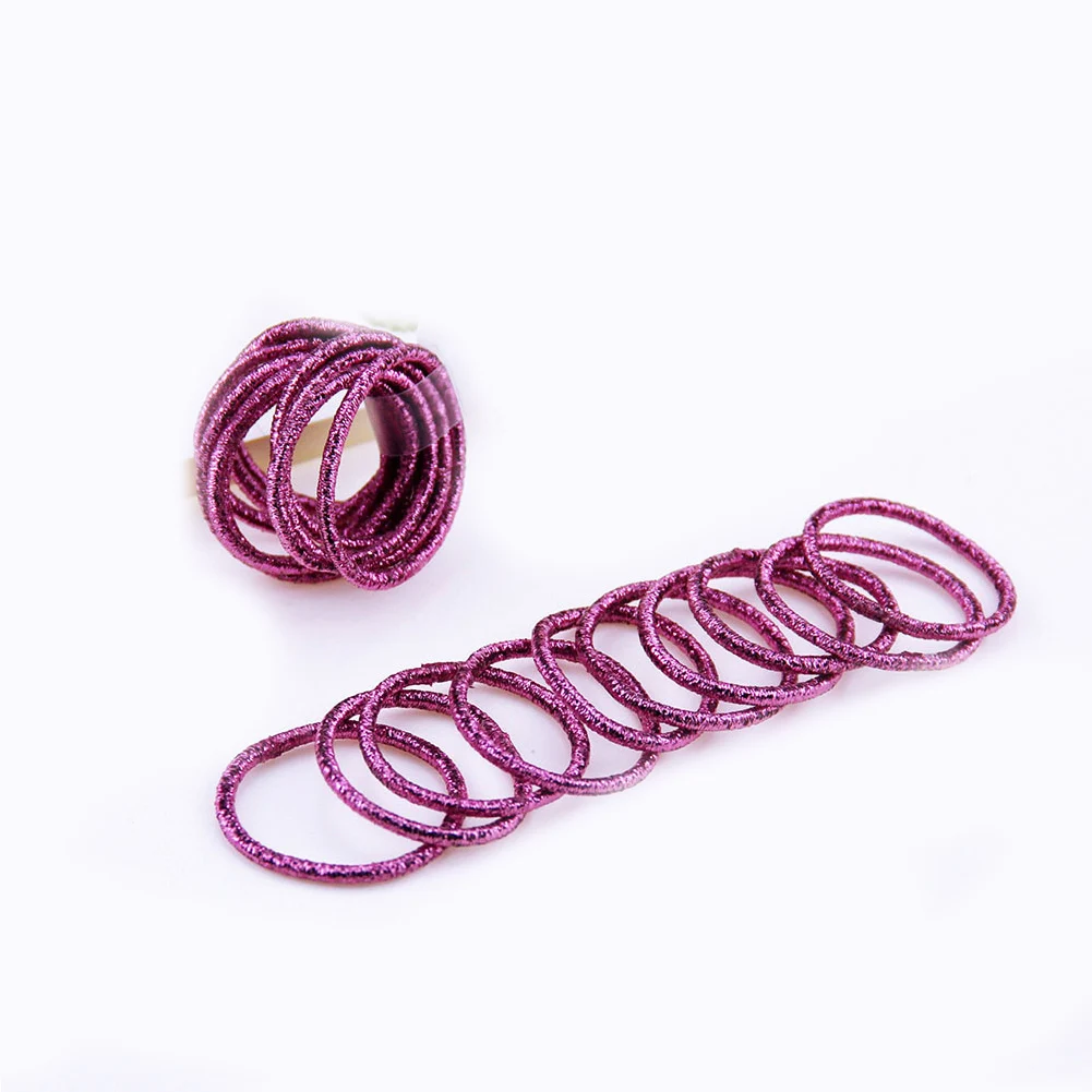 deep pink 10 шт. блестящая Детская резинка для волос; эластичная резинка для волос для девочек - Цвет: deep pink