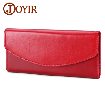 

JOYIR Women Genuine Leather Wallets RFID Clutch Wallet for Women Female Purse Card Holders Coin Phone Pocket Long Wallets Handy