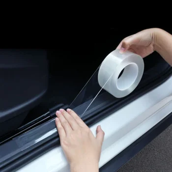 

Car Door Sill Protector Nano Sticker Tape Bumper Strip for SEAT cover Altea Ibiza Cupra Leon Cupra MK1 MK2 Toledo