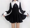 Autumn Women Lolita Black Long Sleeve Dress Gothic Harajuku Punk Sweet Dress Preppy Style Kawaii Fashion Temperament Mini Dress ► Photo 3/6
