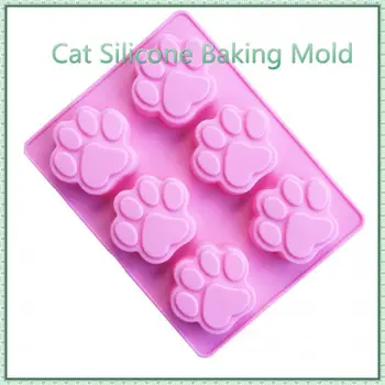 

6 Cavity Cat Paw Print Silicone Fondant Cake Mould Candy Chocolate Soap Handmade Pastry Baking Mold Cake Decor Tool Bakeware New