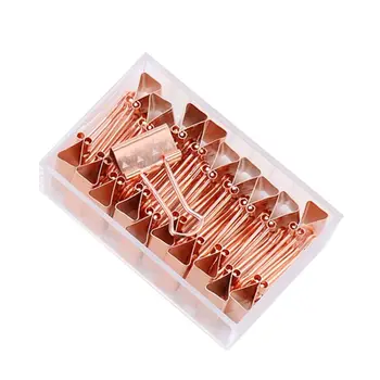 

20pcs/box 19mm Paper Clip Rose Gold Metal Binder Clips Dot Strip Clamp Paper