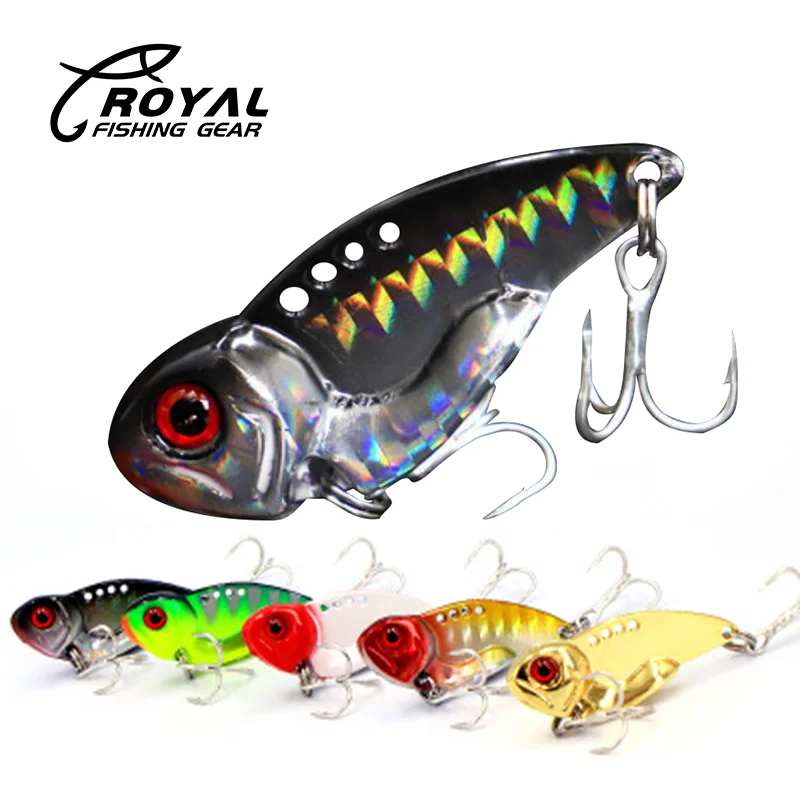 

Fishing lures VIB fishing metal jig lure vibrating blade lure Luminous sinking vibrating blade bait Artificial Bait triple Hooks