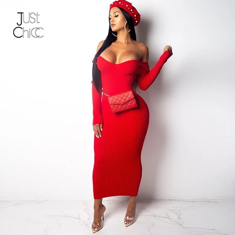 Joyfunear 2019 Solid V шеи свитер Bodycon платье элегантные пикантные миди платья Для женщин