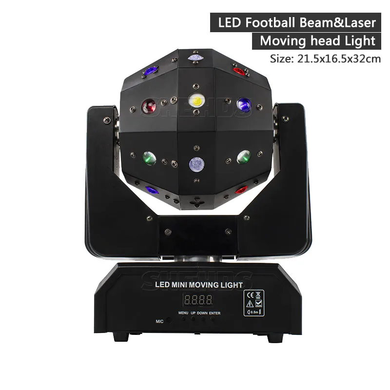 LED Football Beam 16X3 Вт светодиодный футбольный луч и лазерный движущаяся головка, светильник RGBW и красный зеленый лазер, стробоскоп, Красочный Рок-светильник, вращающийся барный светильник - Color: LED Football Beam