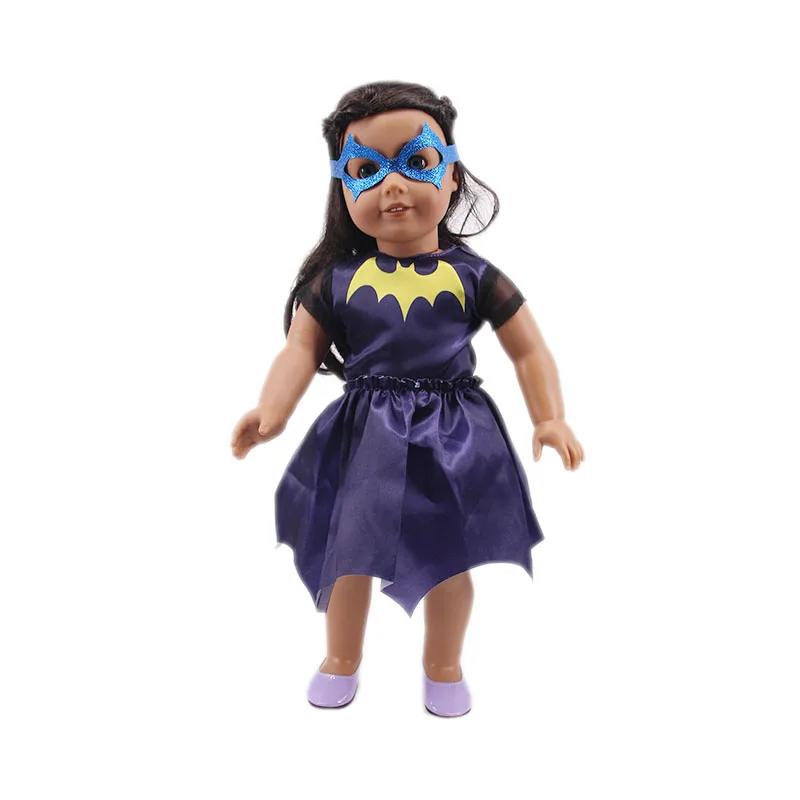 2 предмета мужской/женский супер героев Пижама для 18-дюймовые Американский 43 см для ухода за ребенком для мам кукла аксессуары для одежды, для девочек, игрушки и рождественские подарки