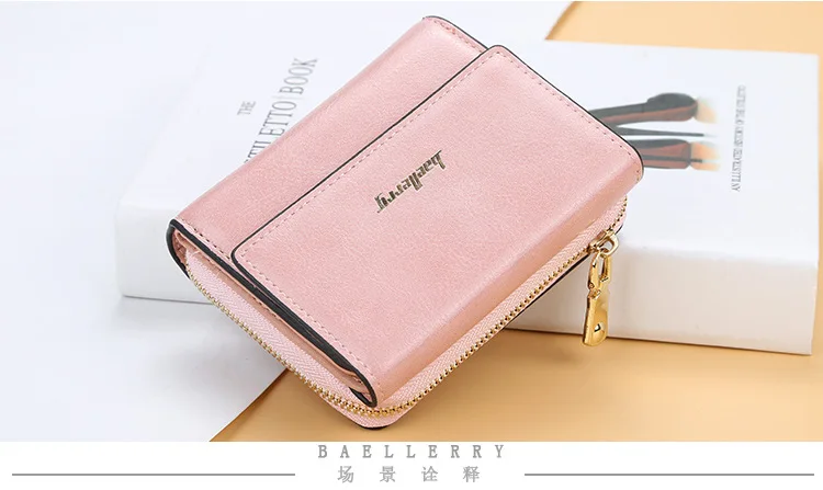 Baellerry, женский кошелек,, модный, короткий, на молнии, мульти-карточная посылка, креативный кошелек с пряжкой
