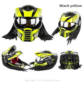 

capacete moto Motor kask Racing DOT Approval Classic Predator Flip up Helmet Motorcycle Full Face Helmets Soman SM958