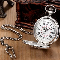 Relojes de bolsillo clásicos para hombre y mujer, joyería mecánica transparente de viento a mano, colgante de cadena de aleación con cadena de collar, regalo