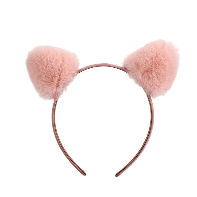 ncmama Cute Solid Panda Ears Hair Bands For Girls Kids Colorful Fluffy Pompom Ball  Headband Fashion Hair Accessories 3