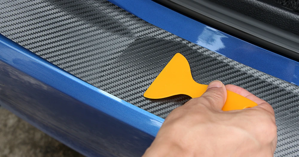 Car Trunk Door Sill Plate Rear Bumper Guard Protector Rubber Pad Durable Protective Self-adhesive Car Rear Bumper Protector Set