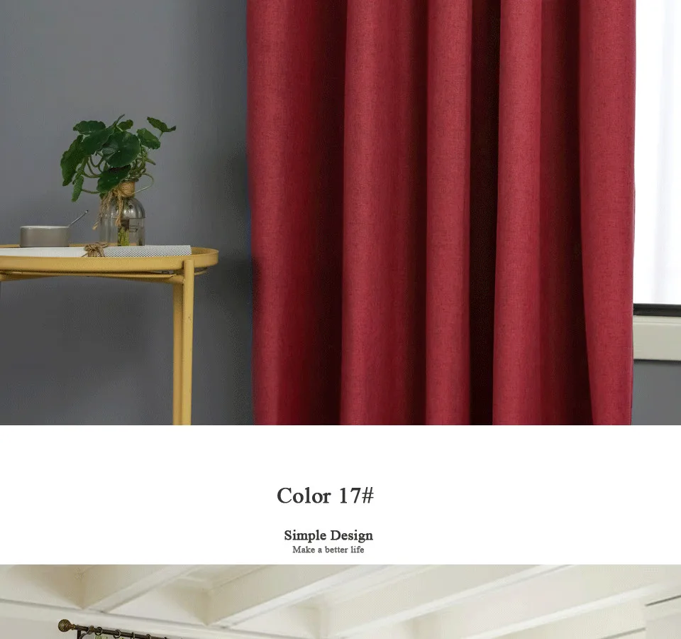 MAKEHOME Modern Linen Curtains for Living Room 100% Blackout Curtains for Bedroom Waterproof Thermal Insulated Fabric Curtains