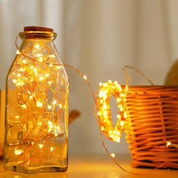 

1/3/5/10M DIY Copper Wire LED String Lights Battery Operation Holiday Light Fairy Garland Hristmas Tree Wedding Party Decoration