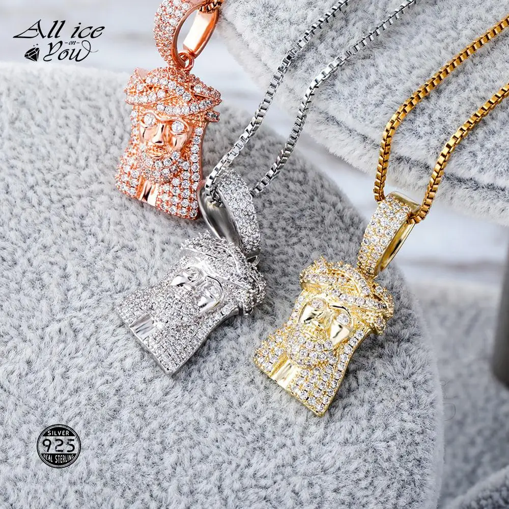 925 sterling silver iced out pendants best sale