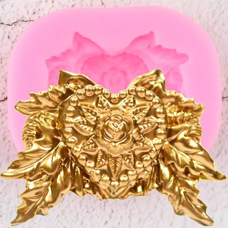 

Heart Border Silicone Molds Rose Leaves Cupcake Topper Fondant Cake Decorating Tools Candy Polymer Clay Chocolate Gumpaste Mould