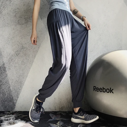 Sports Pants Women Loose Yoga Pants Sports Trousers Exercise Fitness Running Jogging Loose Workout Sport Pants Hip Hop Dance - Цвет: SSR9-21 Navy