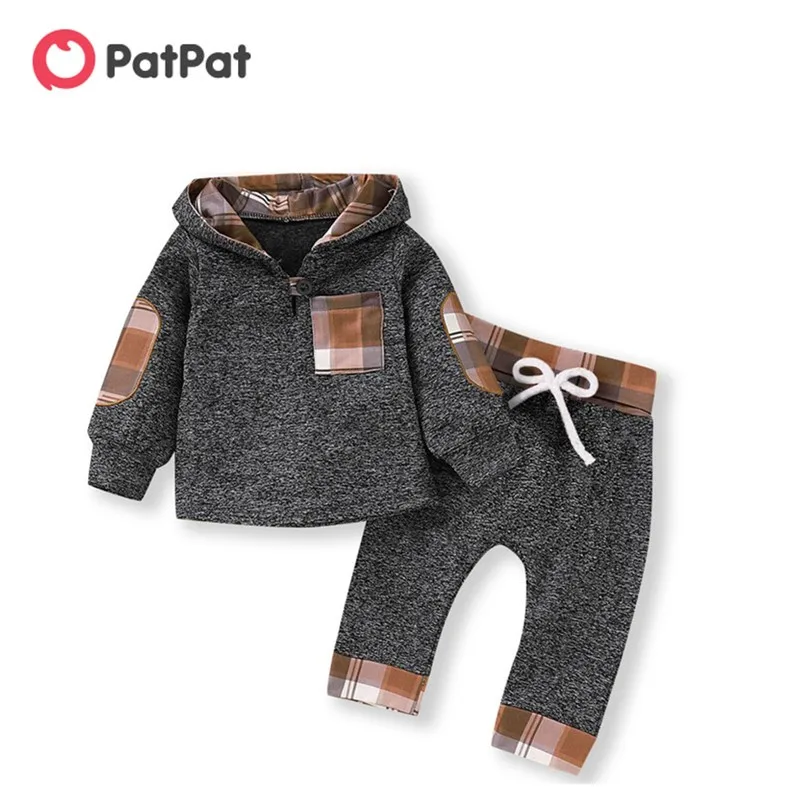 PatPat 2020 Nuovo Autunno Inverno Cotone Neonato Casual Plaid Cuciture Con  Cappuccio a maniche lunghe Pantaloni Camicia Vestito per il Bambino Che  Striscia vestito| | - AliExpress