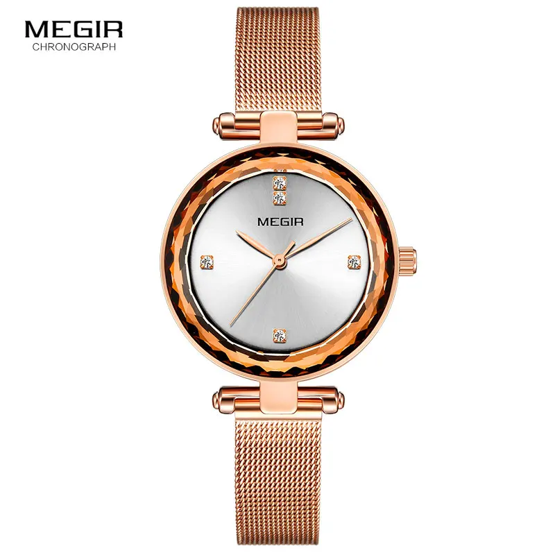 Reloj Mujer MEGIR Лидирующий бренд женские часы розовое золото Relogio Feminino роскошные часы для влюбленных женские часы - Цвет: MS4211L-Rose