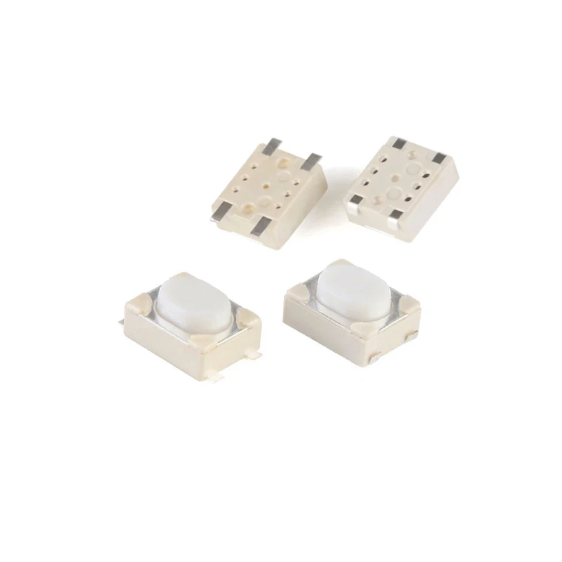 3*4*2.5mm SMD Tact Switch 4 Pin Touch Micro Switch Push Button Switches 3x4x2.5H White Button Car Remote Key 50PCS/LOT tactile push button switch